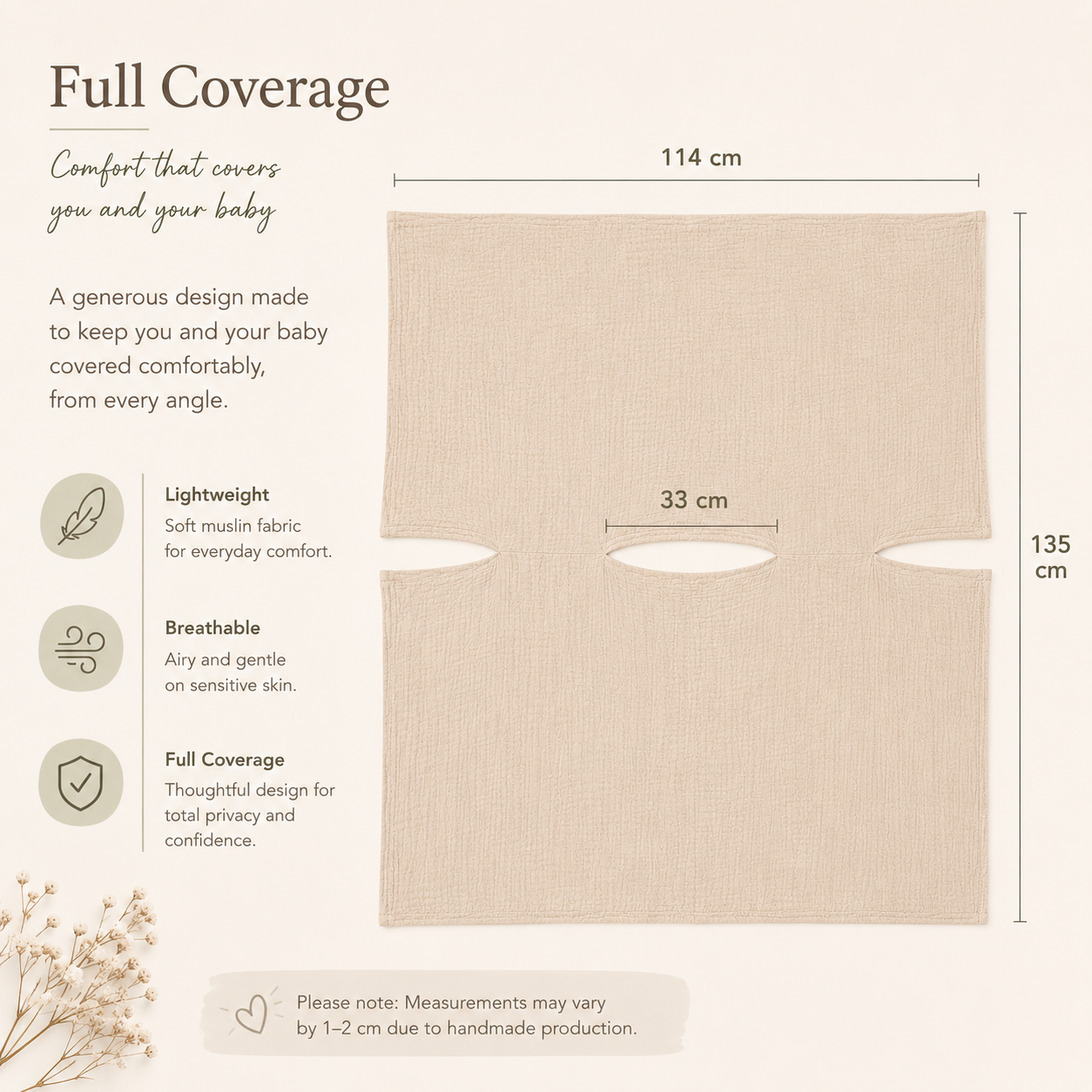 Muslin Nursing Cover | 360° Privacy Breastfeeding Cover, Cotton Baby Feeding Cover for Baby On-the-Go - Image 4