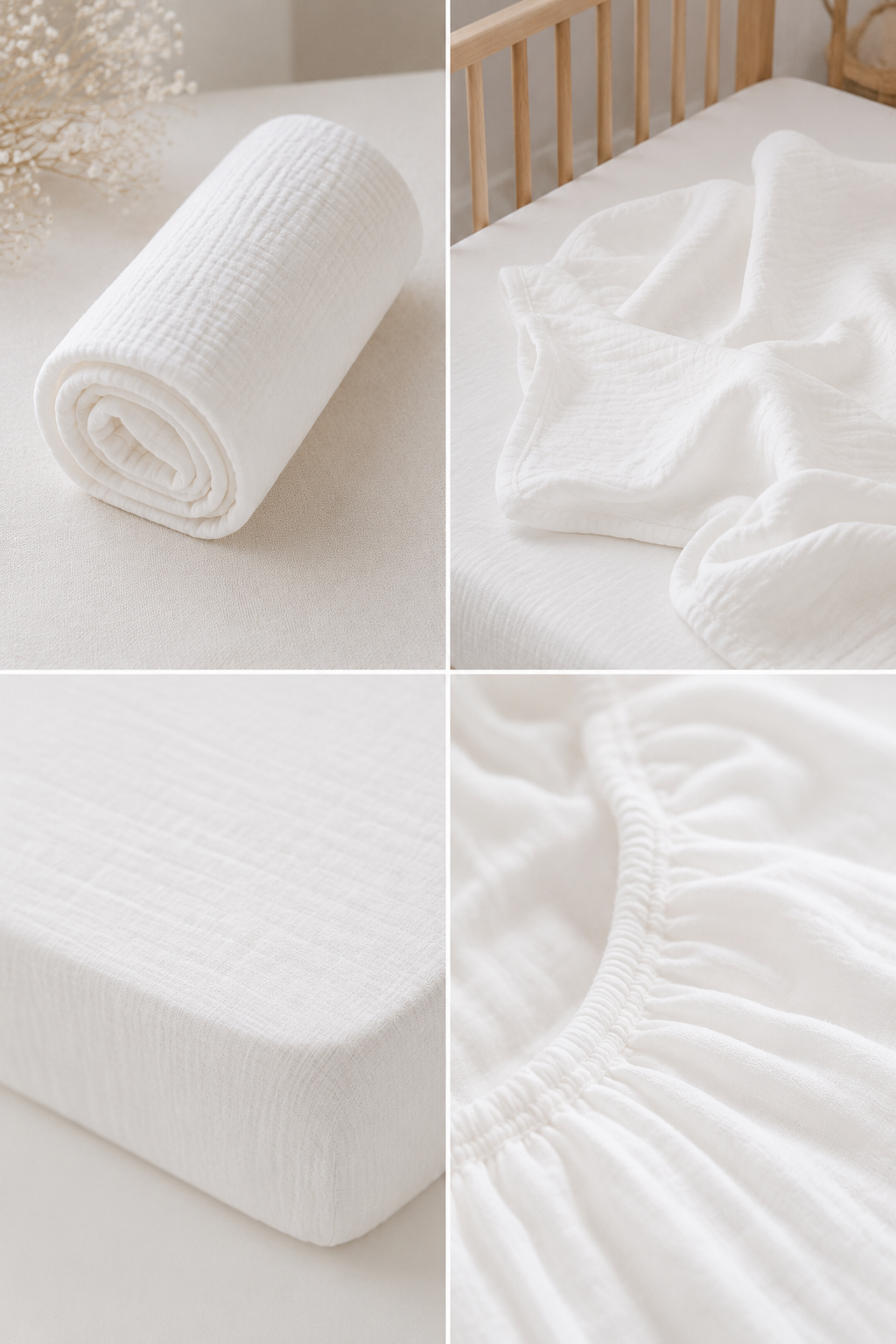 Muslin Cot Bedding Set | Soft Breathable Baby Fitted Sheet with Pillowcase - Image 2