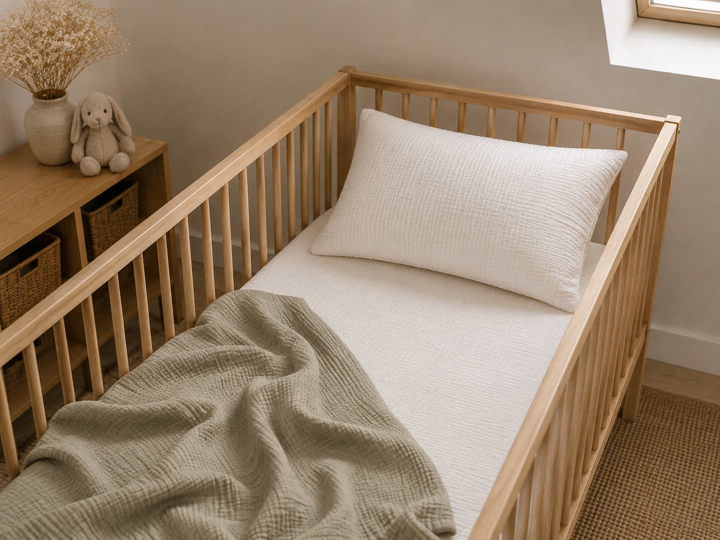 Muslin Cot Bedding Set | Soft Breathable Baby Fitted Sheet with Pillowcase